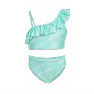Calvin Klein Swimwear Two-Piece Swimsuit 
UPF 50+ Sun Protection Girls Size S